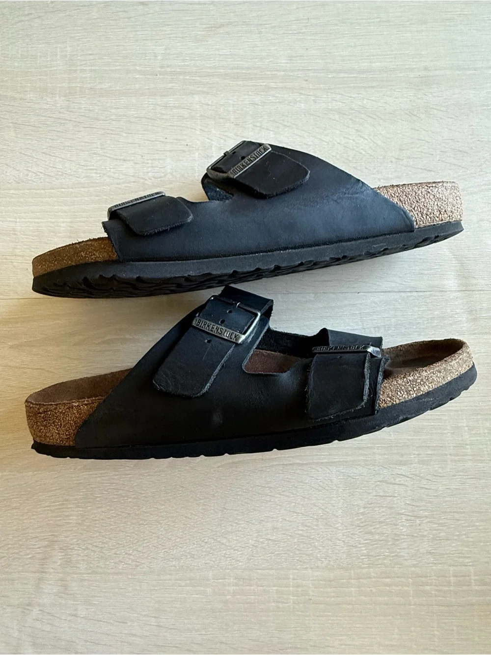Birkenstock Arizona Black Leather Double Strap Sandals EU 43 US Men’s 10/10.5